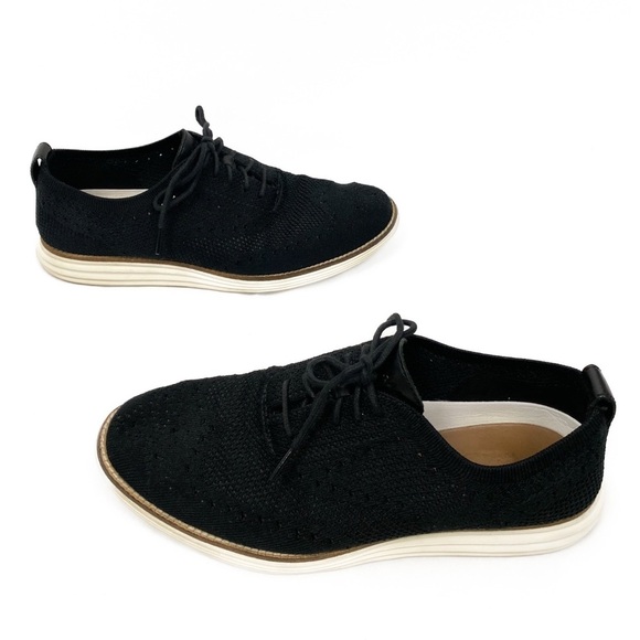 Cole Haan Men's Original Grand OG Knit Wingtip Oxford Shoes, Black Ivory - 9.5 - Picture 6 of 11